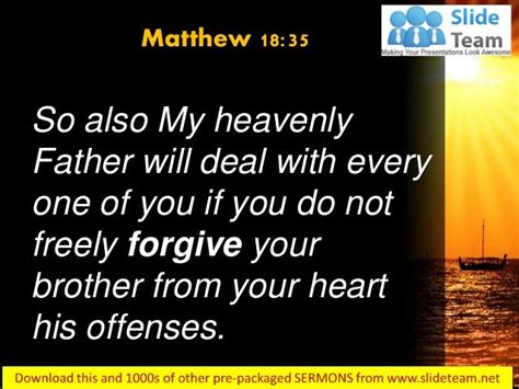 Matthew 18 35 You Forgive A Brother Or Sister Power Point Church Serm