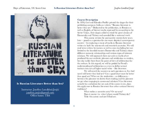 Pdf Is Russian Literature Better Than Sex Josefina Lundblad Janjić
