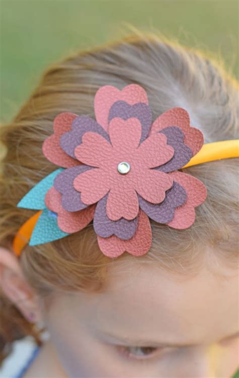 Diy Faux Leather Flower Headband Craft Tutorial Made With The Cricut