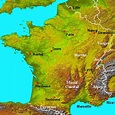 Physical map of France - topography - About-France.com
