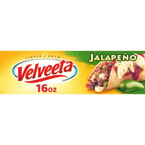 Velveeta Jalapeno Cheese With Jalapeno Peppers 16 Oz Block Walmart