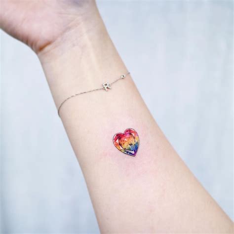 Pin By Sharmaine Lim On Ink Crystal Tattoo Rainbow Tattoos Cool
