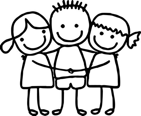 Friends Holding Hands Coloring Coloring Pages