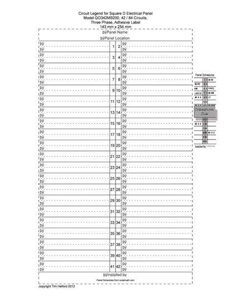 006 Breaker Panel Label Template Siemens Schedule Large Intended For