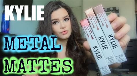 Kylie Metal Matte Lipsticks All 3 Swatches Review Youtube