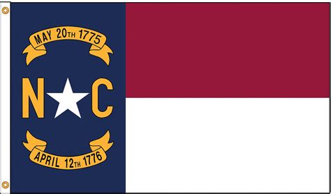 Nylglo North Carolina State Flag 5 Fth X 8 Ftw Indoor Outdoor
