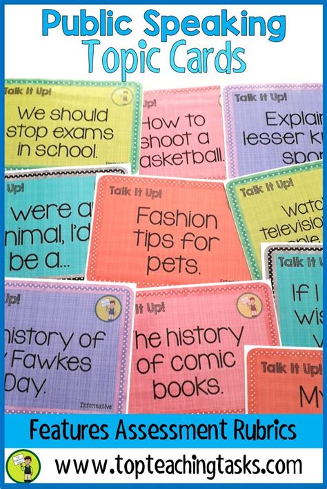 Speech Topic Cards Impromptu And Prepared Your Upper Primary