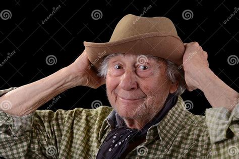 Funny Old Man In A Hat Stock Photo Image Of Crazy Male 30309100