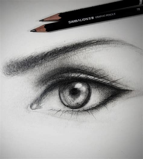 Photorealistic Human Eye Quick Sketch Dessin Peinture Yeux