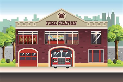 Fire Station Illustrations Royalty Free Vector Graphics And Clip Art