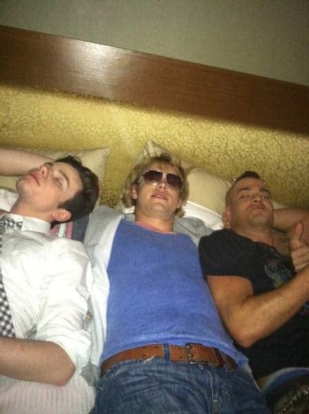 Photo Chris Colfer Chord Overstreet Mark Salling Nap Together Towleroad Gay News