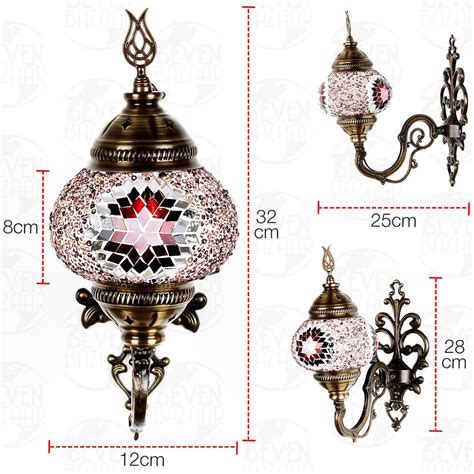 Turkish Handmade Mosaic Single Wall Sconce Wall Fixture Etsy