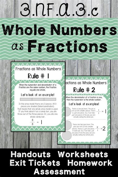 Fractions As Whole Numbers 3nfa3c Fractions