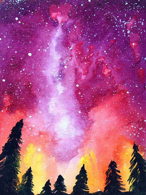 Painting Emily Sun All Things Creative Watercolor Galaxy Galaxy