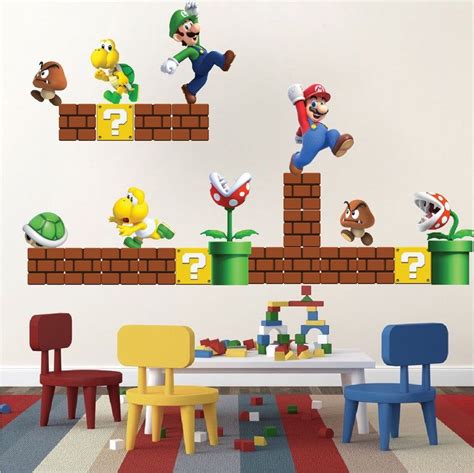 Super Mario Bros Wall Decals Design Video Game Wall Mural Etsy In
