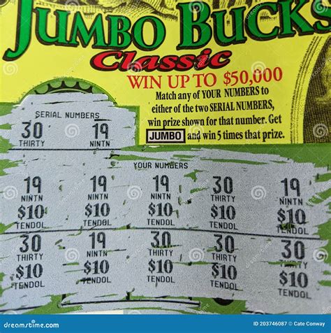 Winning Scratch Off Lottery Ticket Stock Image - Image of label