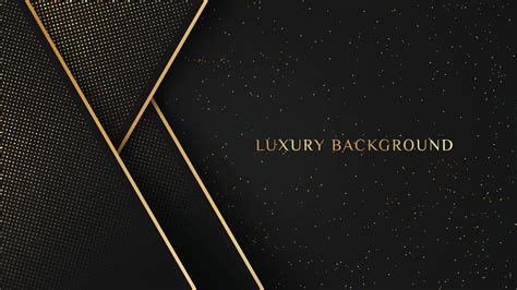 Elegant Black Luxury Background Concept With Dark Gold Lines And