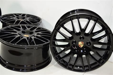 Porsche Cayenne RS Spyder Factory OEM Black Rims Set Of Gloss Black Factory Wheel Republic