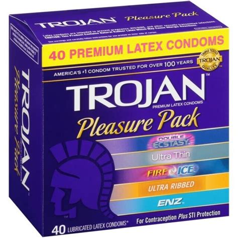 Trojan Pleasure Premium Lubricated Latex Condoms 40 Count For Sale