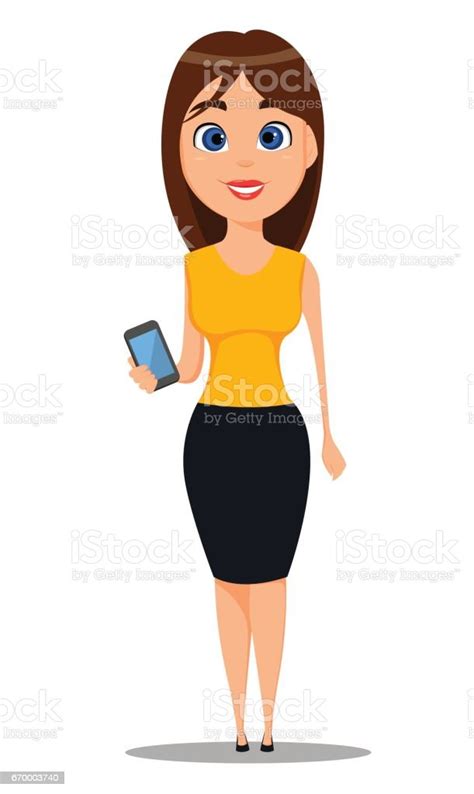 Business Woman Cartoon Character Young Attractive Businesswoman In