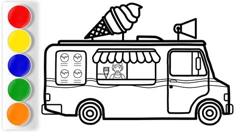 Big jumbo vehicle coloring book for toddlers: 35 Splendiferous Ice Cream Truck Coloring Page Pages ...