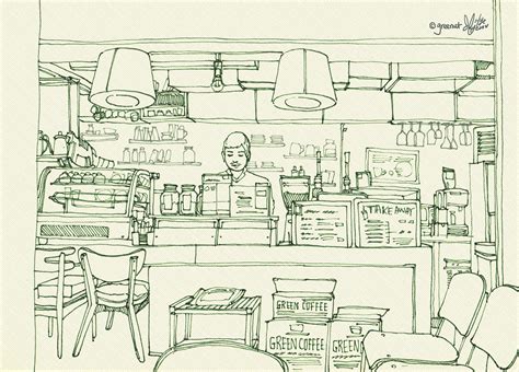Cafe Drawing 05 On Behance