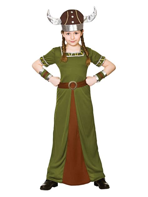 Kids Viking Girl Warrior Princess Saxon Norse Age 5 10 Girl Fancy Dress