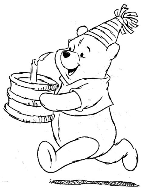 Gambar Birthday Cake Coloring Pages Printable Disney Cartoon Di Rebanas