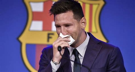 Lionel Messi Exits Barcelona Fc In Tears