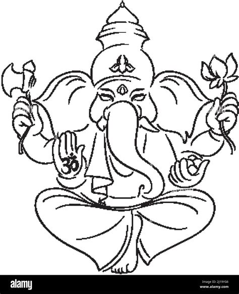 Indian Elephant God On White Background Illustration Stock Vector Image