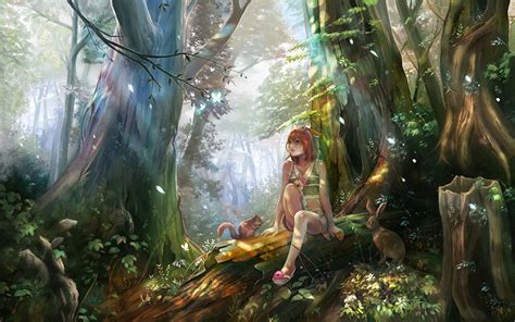 Fondos De Pantalla Mundo Fantástico Bosques Sae Revirth Original Anime Fantasía Chicas