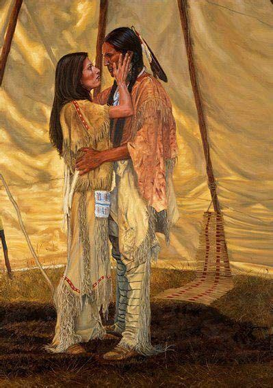 Native American Warrior And Maiden In Teepee Love Native American Warrior Native American