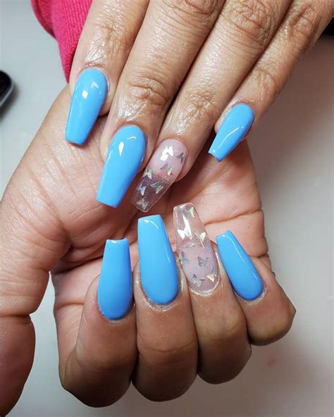 Light Blue Nail Designs With Butterflies Fasandroid
