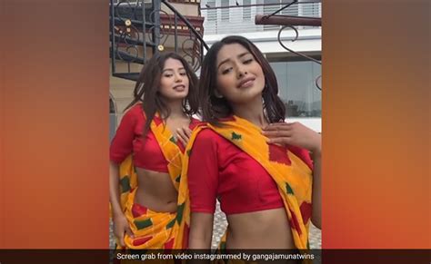 nepali s twin sisters wear sarees and once again dance in such a way that people s eyes are