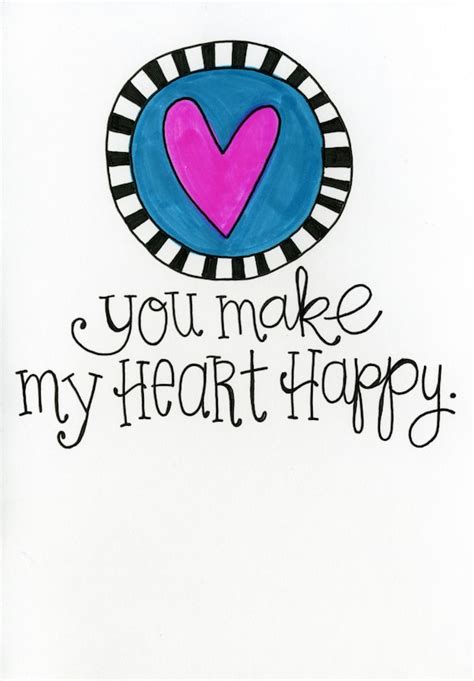 You Make My Heart Happy Card A7 Free Shipping By Jcaldesign