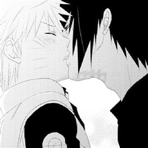 Sasuke Is So Into The Kiss And Naruto Is All Scrunched Up And Blushing
