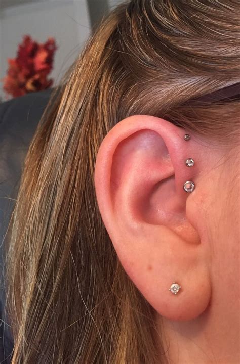 Triple Forward Helix Piercing Pretty Ear Piercings Triple Forward