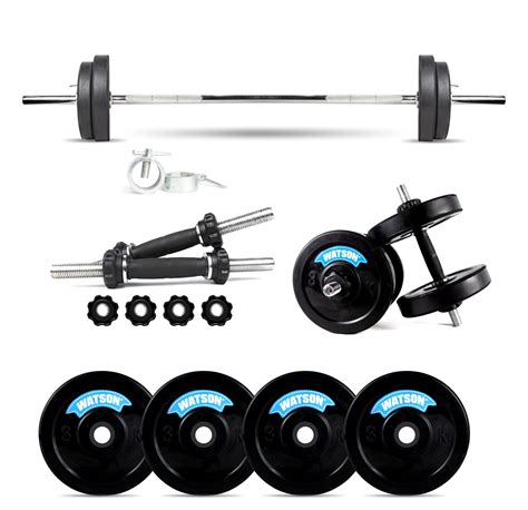 Watson Gym Equipment Set Rubber Plates With Rubber Coated Solid Steel