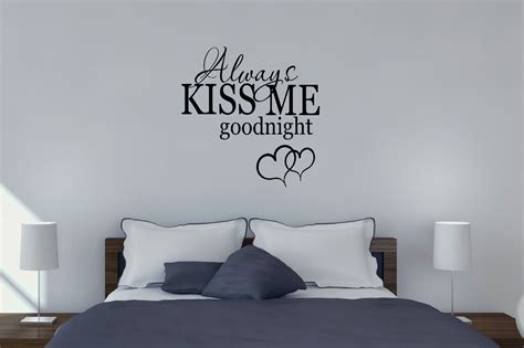 Always Kiss Me Goodnight Bedroom Wall Decals Vinyl Stickers Love Quotes