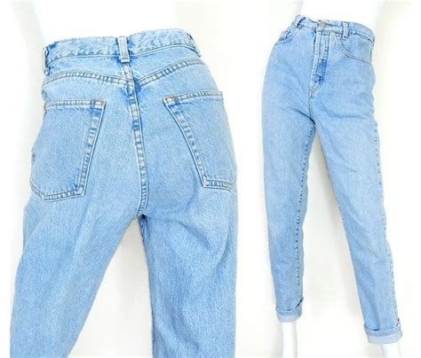 Vintage 80s High Waisted Button Fly Tapered Women S Jeans Etsy High Waisted Jeans Vintage