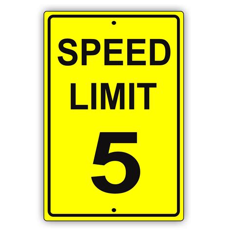 Speed Limit 5 Mph Aluminum Metal Sign Reflective Slow Down Etsy