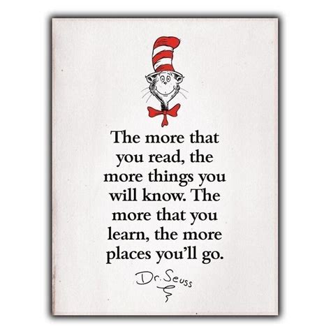 The More That You Read Dr Seuss Quote Metal Sign Wall Plaque Print