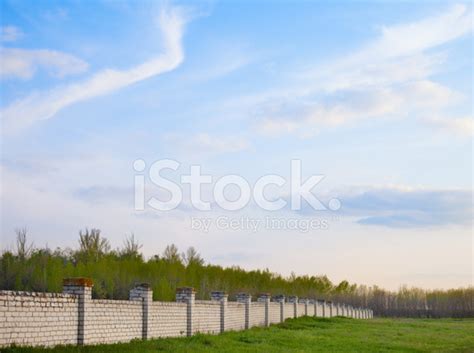 White Brick Fence Stock Photo Royalty Free Freeimages