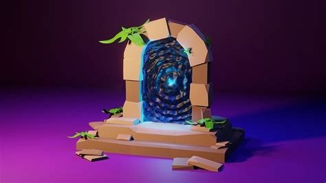 3d Model Low Poly Portal To The Magic World Vr Ar Low Poly Cgtrader