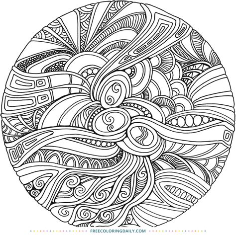Free printable zentangle coloring pages to print. Free Zentangle Circle | Free Coloring Daily