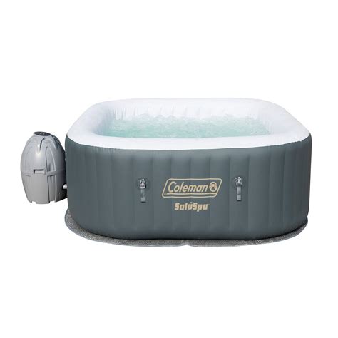 Coleman Saluspa Person Square Portable Inflatable Outdoor Hot Tub Spa