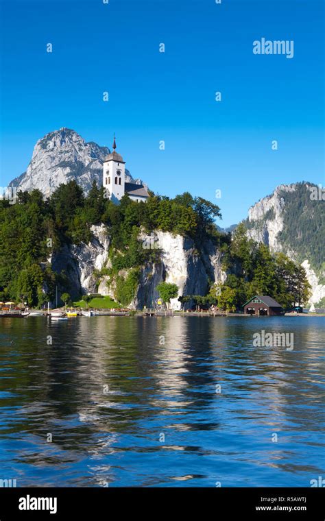 Johannesberg Chapel And Lake Traunsee Traunkirchen Salzkammergut Upper