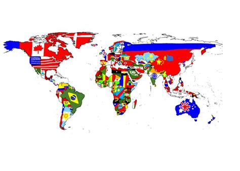 The World Map But Every Country Is Labeled By Their Flag Time To Make