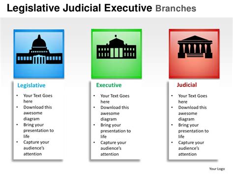 Legislative Judicial Executive Branches Powerpoint Presentation Templates