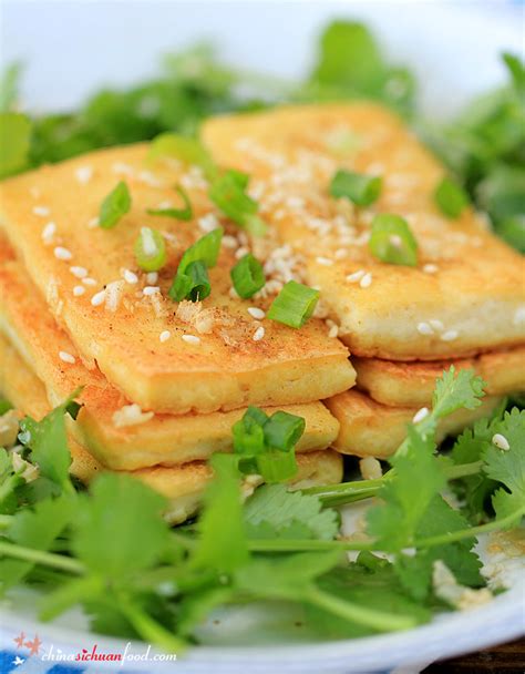 Pan Fried Tofu With Sesame China Sichuan Food